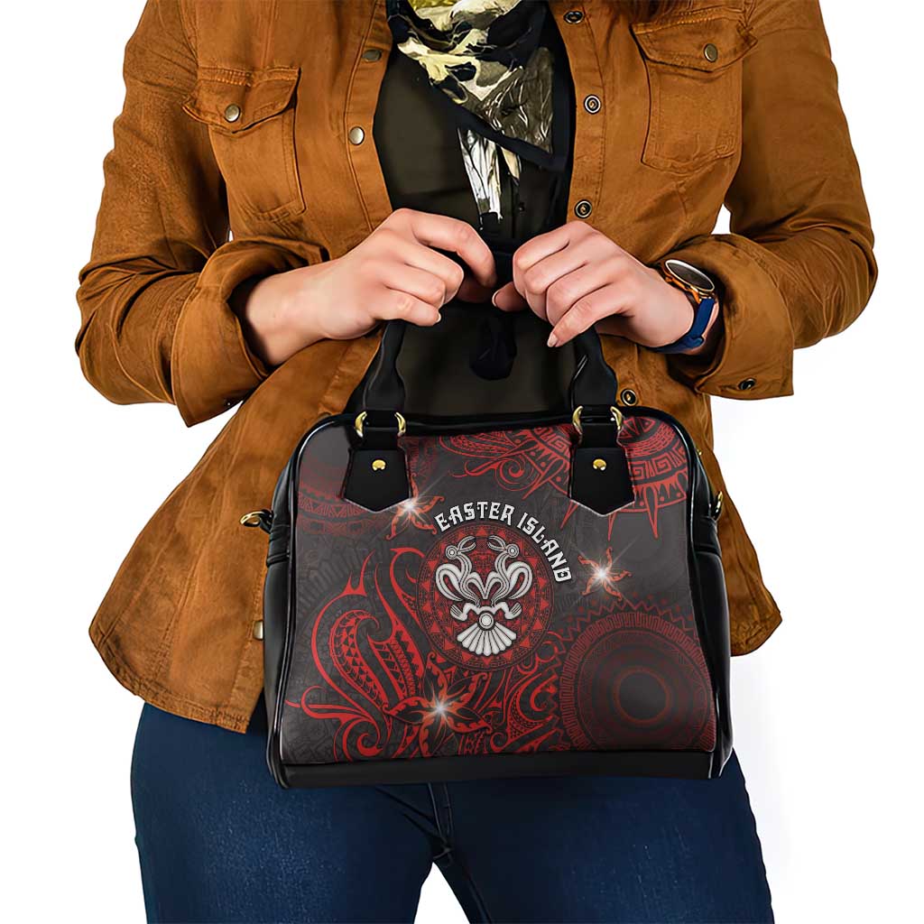 Easter Island Shoulder Handbag Hibiscus Polynesian Tribal Pattern