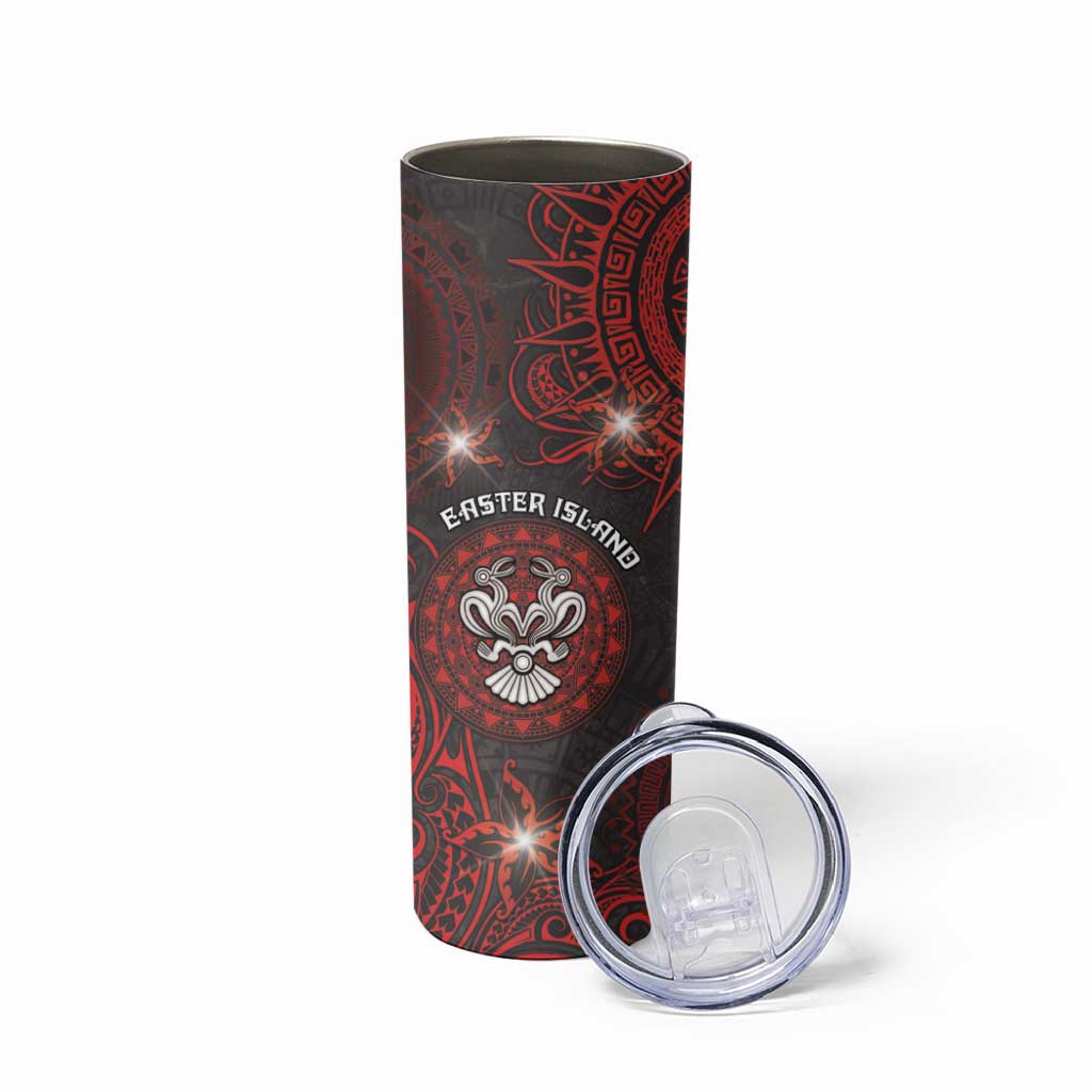 Personalised Easter Island Skinny Tumbler Hibiscus Polynesian Tribal Pattern