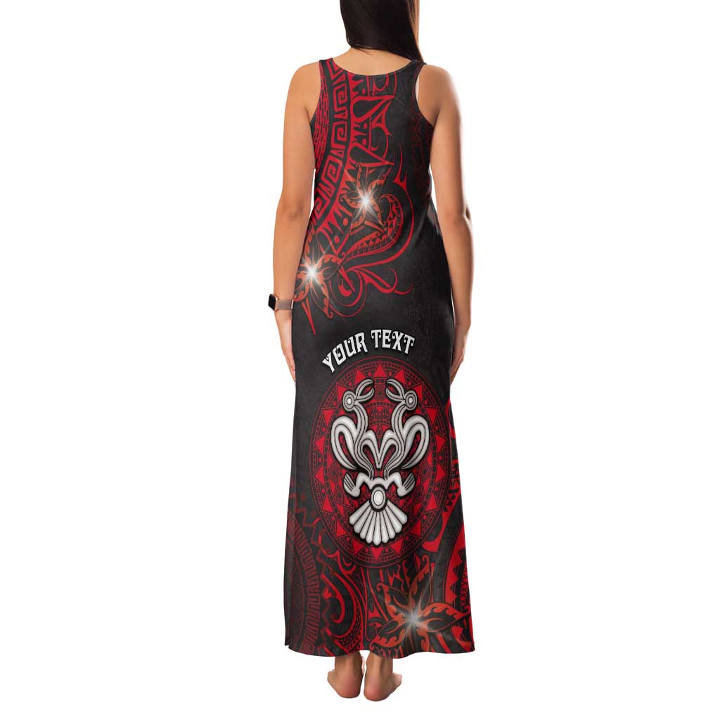 Personalised Easter Island Tank Maxi Dress Hibiscus Polynesian Tribal Pattern