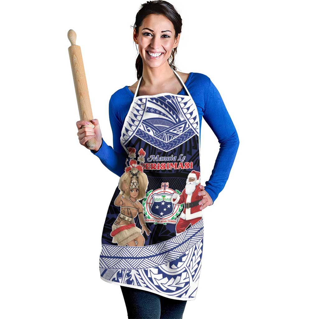 Samoa Christmas Apron Samoan Siva Dance With Santa - Polynesian Pride
