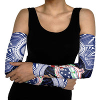 Samoa Christmas Arm Sleeves Samoan Siva Dance With Santa - Polynesian Pride
