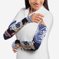 Samoa Christmas Arm Sleeves Samoan Siva Dance With Santa - Polynesian Pride