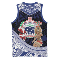 Samoa Christmas Basketball Jersey Samoan Siva Dance With Santa DT05 - Polynesian Pride
