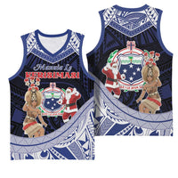 Samoa Christmas Basketball Jersey Samoan Siva Dance With Santa DT05 - Polynesian Pride