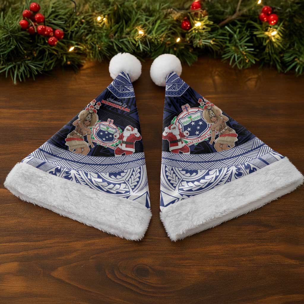 Samoa Christmas Santa Hat Samoan Siva Dance With Santa - Polynesian Pride