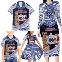 Samoa Christmas Family Matching Long Sleeve Bodycon Dress and Hawaiian Shirt Samoan Siva Dance With Santa DT05 - Polynesian Pride