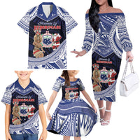 Samoa Christmas Family Matching Off The Shoulder Long Sleeve Dress and Hawaiian Shirt Samoan Siva Dance With Santa DT05 - Polynesian Pride