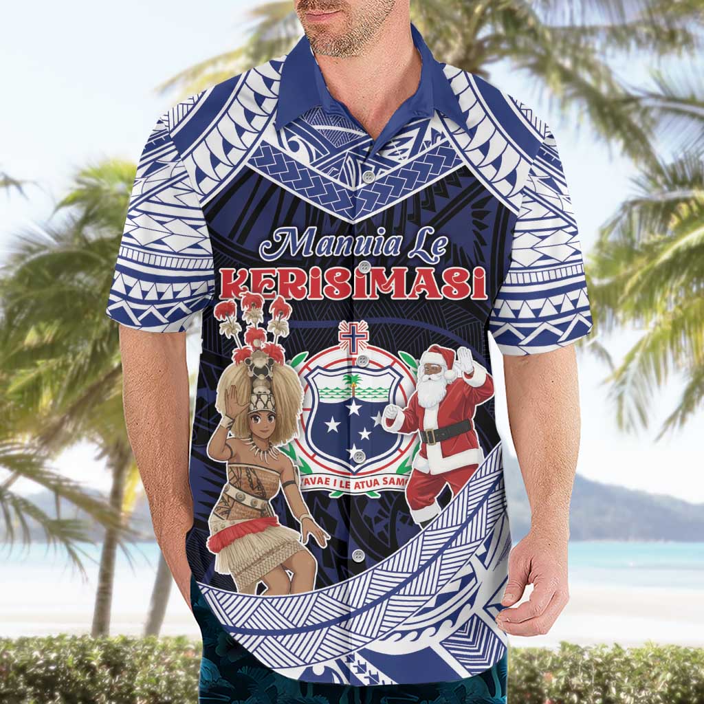 Samoa Christmas Hawaiian Shirt Samoan Siva Dance With Santa DT05 - Polynesian Pride