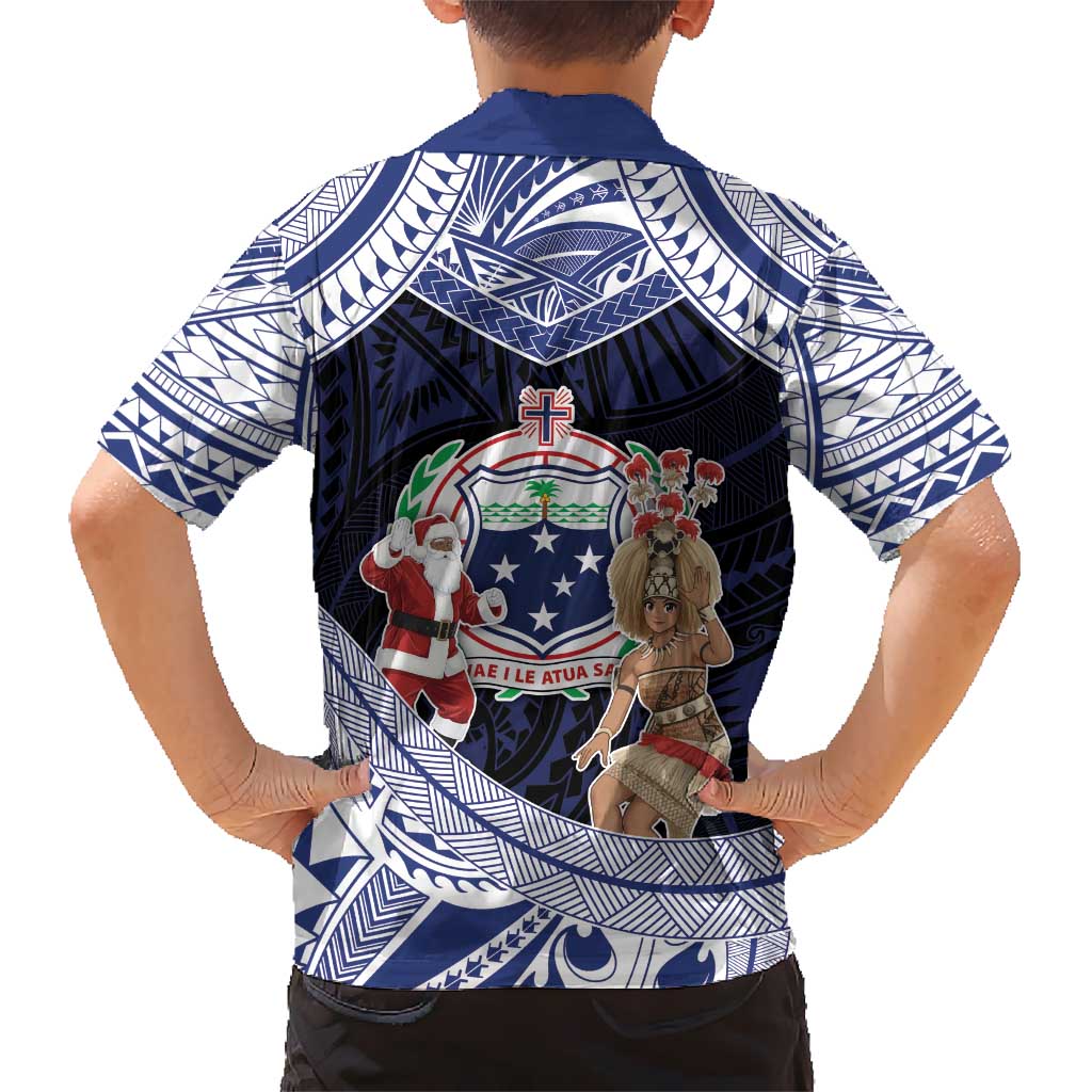 Samoa Christmas Hawaiian Shirt Samoan Siva Dance With Santa DT05 - Polynesian Pride