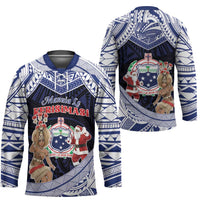 Samoa Christmas Hockey Jersey Samoan Siva Dance With Santa DT05 - Polynesian Pride
