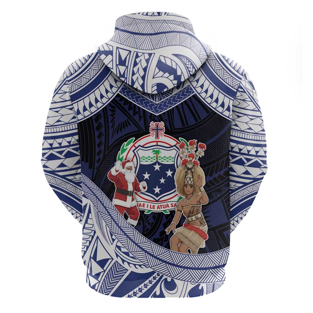 Samoa Christmas Hoodie Samoan Siva Dance With Santa DT05 - Polynesian Pride