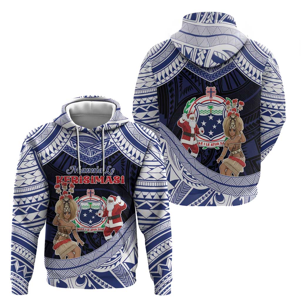 Samoa Christmas Hoodie Samoan Siva Dance With Santa DT05 - Polynesian Pride