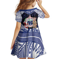 Samoa Christmas Kid Short Sleeve Dress Samoan Siva Dance With Santa - Polynesian Pride