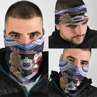 Samoa Christmas Neck Gaiter Samoan Siva Dance With Santa - Polynesian Pride