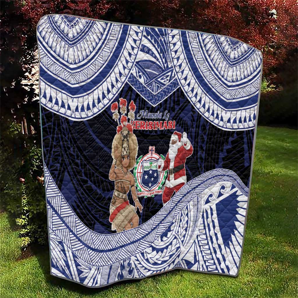 Samoa Christmas Quilt Samoan Siva Dance With Santa - Polynesian Pride