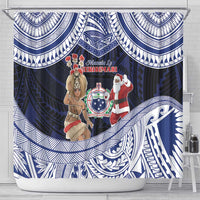 Samoa Christmas Shower Curtain Samoan Siva Dance With Santa DT05 - Polynesian Pride