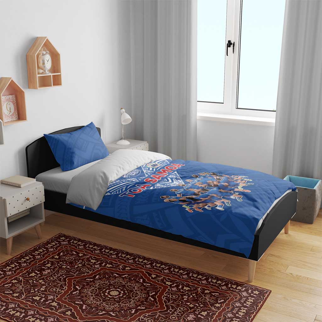 Toa Samoa Bedding Set Samoan Warrior Spirit Rugby - Polynesian Pride