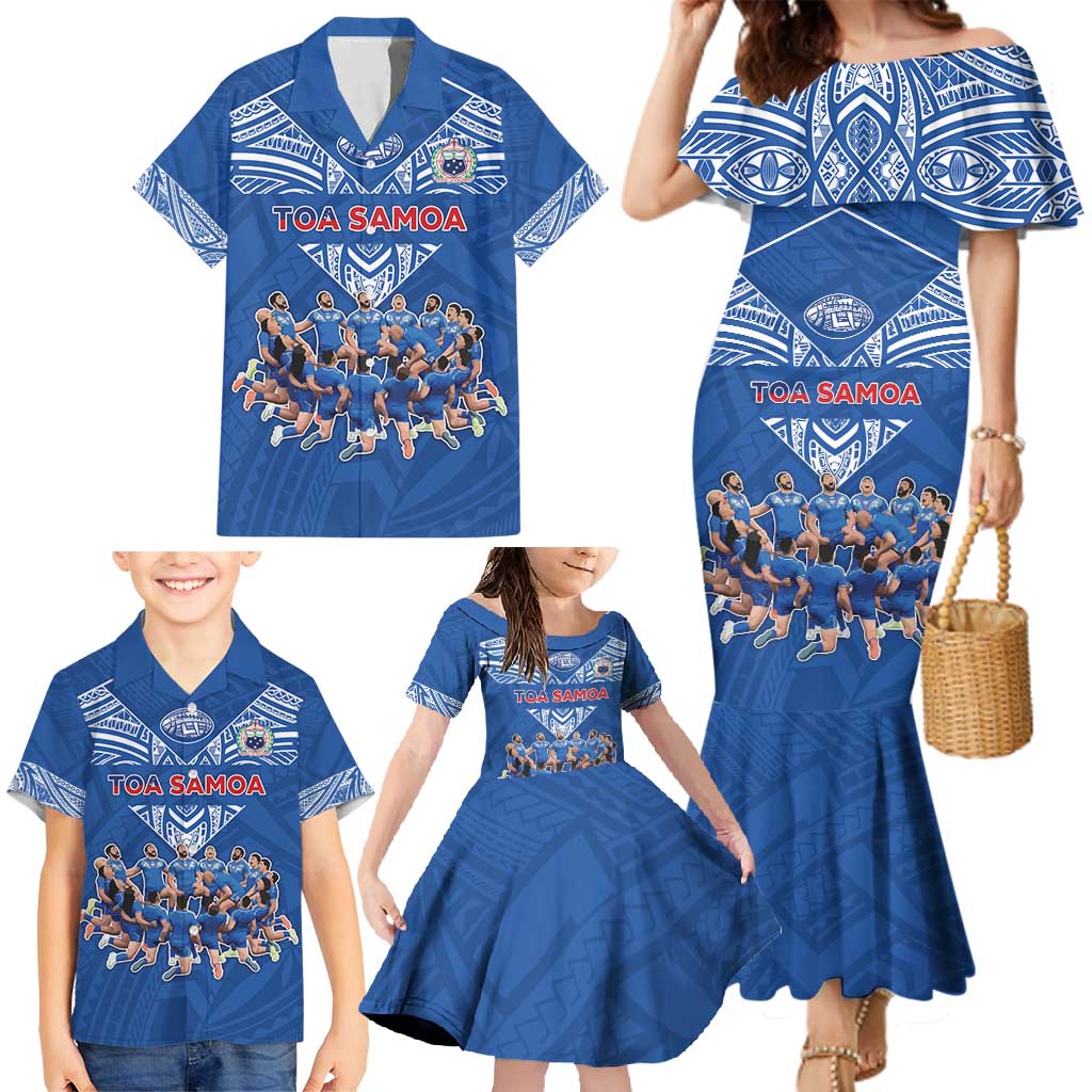 Toa Samoa Family Matching Mermaid Dress and Hawaiian Shirt Samoan Warrior Spirit Rugby DT05 - Polynesian Pride