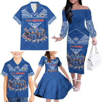 Toa Samoa Family Matching Off The Shoulder Long Sleeve Dress and Hawaiian Shirt Samoan Warrior Spirit Rugby DT05 - Polynesian Pride
