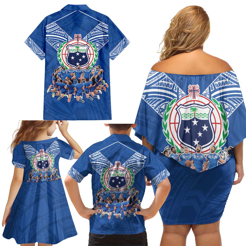Toa Samoa Family Matching Off Shoulder Short Dress and Hawaiian Shirt Samoan Warrior Spirit Rugby DT05 - Polynesian Pride
