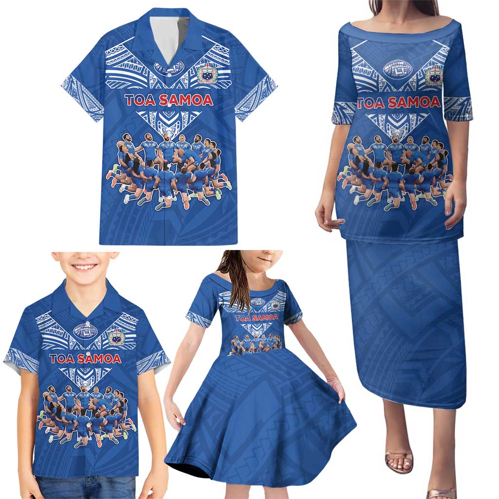 Toa Samoa Family Matching Puletasi and Hawaiian Shirt Samoan Warrior Spirit Rugby DT05 - Polynesian Pride