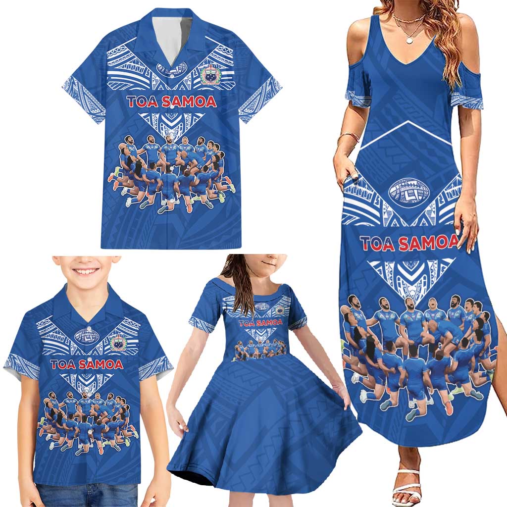 Toa Samoa Family Matching Summer Maxi Dress and Hawaiian Shirt Samoan Warrior Spirit Rugby DT05 - Polynesian Pride