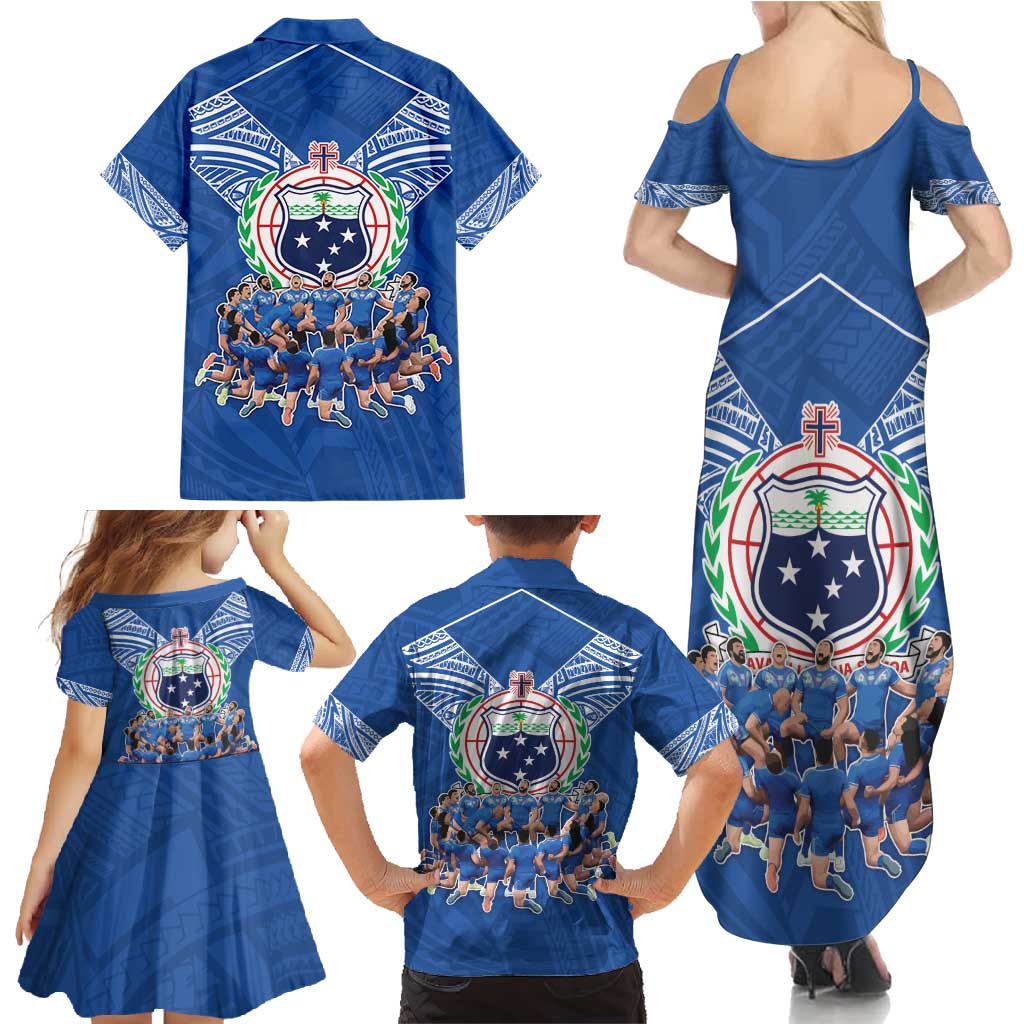 Toa Samoa Family Matching Summer Maxi Dress and Hawaiian Shirt Samoan Warrior Spirit Rugby DT05 - Polynesian Pride