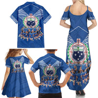 Toa Samoa Family Matching Summer Maxi Dress and Hawaiian Shirt Samoan Warrior Spirit Rugby DT05 - Polynesian Pride