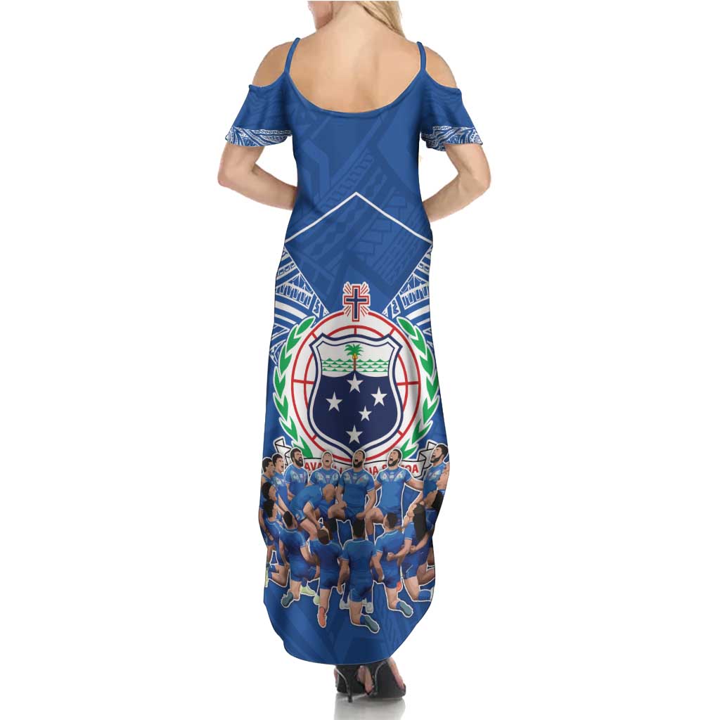 Toa Samoa Family Matching Summer Maxi Dress and Hawaiian Shirt Samoan Warrior Spirit Rugby DT05 - Polynesian Pride