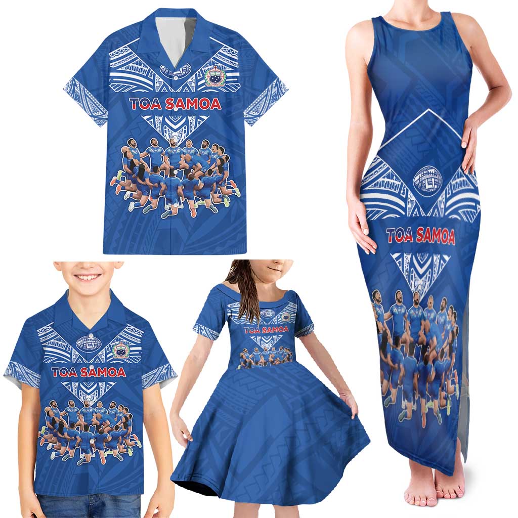 Toa Samoa Family Matching Tank Maxi Dress and Hawaiian Shirt Samoan Warrior Spirit Rugby DT05 - Polynesian Pride
