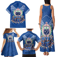 Toa Samoa Family Matching Tank Maxi Dress and Hawaiian Shirt Samoan Warrior Spirit Rugby DT05 - Polynesian Pride