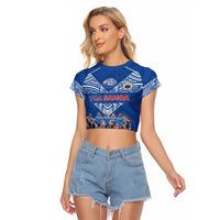 Toa Samoa Raglan Cropped T Shirt Samoan Warrior Spirit Rugby - Polynesian Pride