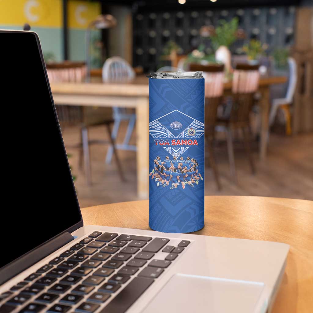 Toa Samoa Skinny Tumbler Samoan Warrior Spirit Rugby - Polynesian Pride