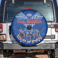 Toa Samoa Spare Tire Cover Samoan Warrior Spirit Rugby DT05 Blue - Polynesian Pride