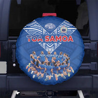 Toa Samoa Spare Tire Cover Samoan Warrior Spirit Rugby DT05 No hole Blue - Polynesian Pride
