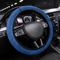 Toa Samoa Steering Wheel Cover Samoan Warrior Spirit Rugby DT05 Universal Fit Blue - Polynesian Pride