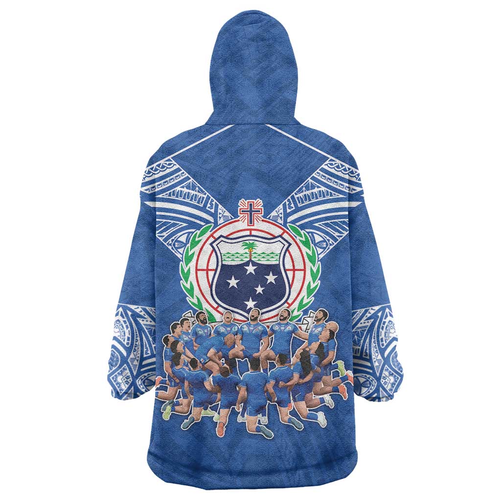 Toa Samoa Wearable Blanket Hoodie Samoan Warrior Spirit Rugby - Polynesian Pride