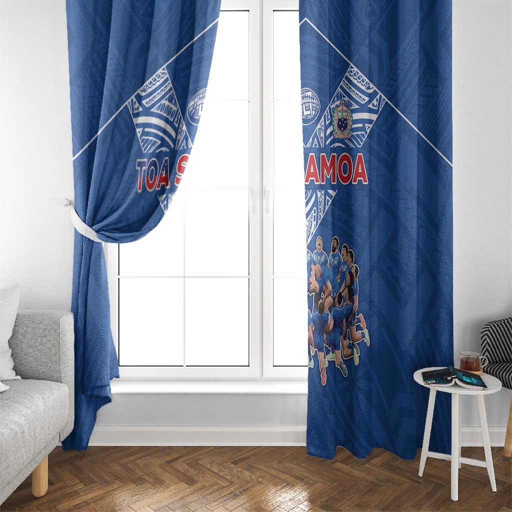Toa Samoa Window Curtain Samoan Warrior Spirit Rugby - Polynesian Pride