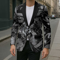 Personalised Maori Romantic Valentine Blazer The Hongi Kiss Black Galaxy