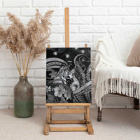 Maori Romantic Valentine Canvas Wall Art The Hongi Kiss Black Galaxy DT05 - Polynesian Pride