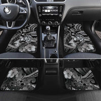 Personalised Maori Romantic Valentine Car Mats The Hongi Kiss Black Galaxy DT05 Set 4pcs Black - Polynesian Pride