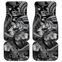 Personalised Maori Romantic Valentine Car Mats The Hongi Kiss Black Galaxy DT05 - Polynesian Pride
