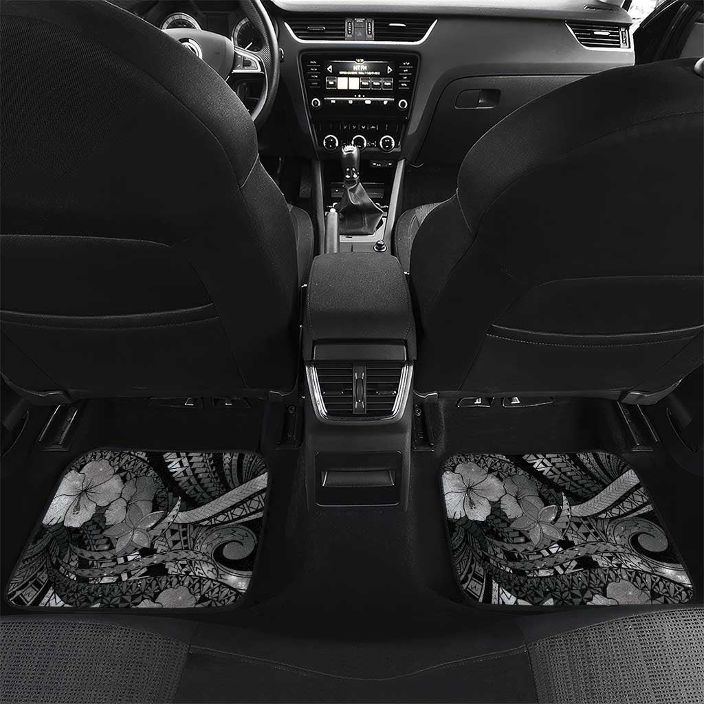 Personalised Maori Romantic Valentine Car Mats The Hongi Kiss Black Galaxy DT05 Set 2pcs - Back Black - Polynesian Pride