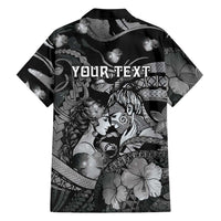 Personalised Maori Romantic Valentine Hawaiian Shirt The Hongi Kiss Black Galaxy