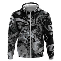 Personalised Maori Romantic Valentine Hoodie The Hongi Kiss Black Galaxy