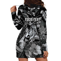 Personalised Maori Romantic Valentine Hoodie Dress The Hongi Kiss Black Galaxy DT05 - Polynesian Pride