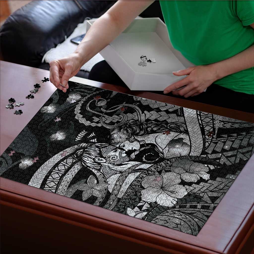 Maori Romantic Valentine Puzzle The Hongi Kiss Black Galaxy