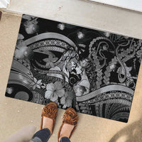 Maori Romantic Valentine Rubber Doormat The Hongi Kiss Black Galaxy