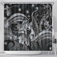 Maori Romantic Valentine Shower Curtain The Hongi Kiss Black Galaxy DT05 - Polynesian Pride