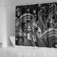 Maori Romantic Valentine Shower Curtain The Hongi Kiss Black Galaxy DT05 - Polynesian Pride